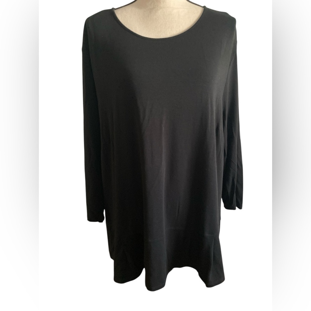 Womenโs J.Jill Wearever collection black 3/4 sleeve top plus size 3X